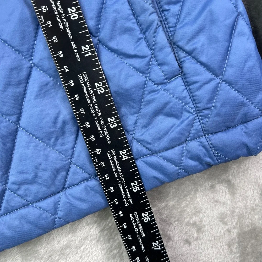 Lands End Quilted Full Zip Jacket Womens Large Blue Thermolite Puffer - Picture 11 of 14